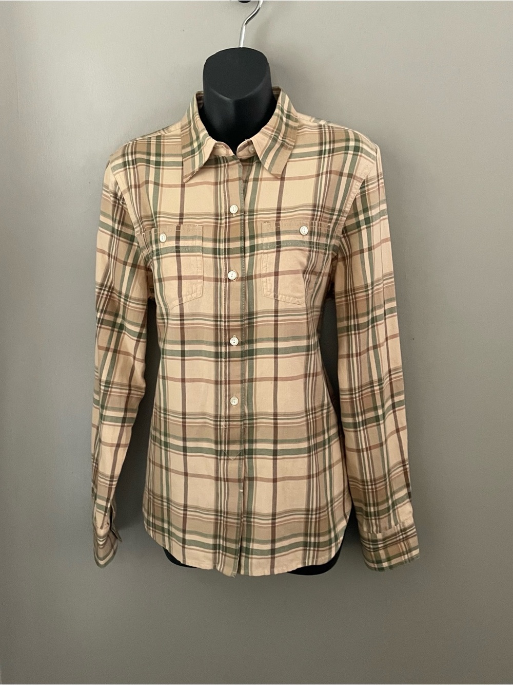 Ralph Lauren Plaid Lightweight Flannel Button Down Shirt